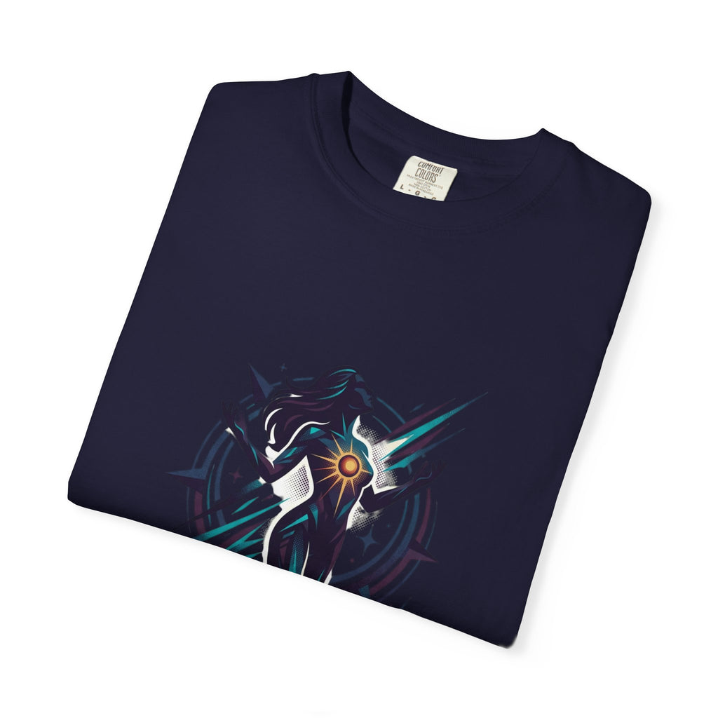 Power Runs Black PRB Ascension Graphic T-Shirt — Cosmic Silhouette Tee by Printify