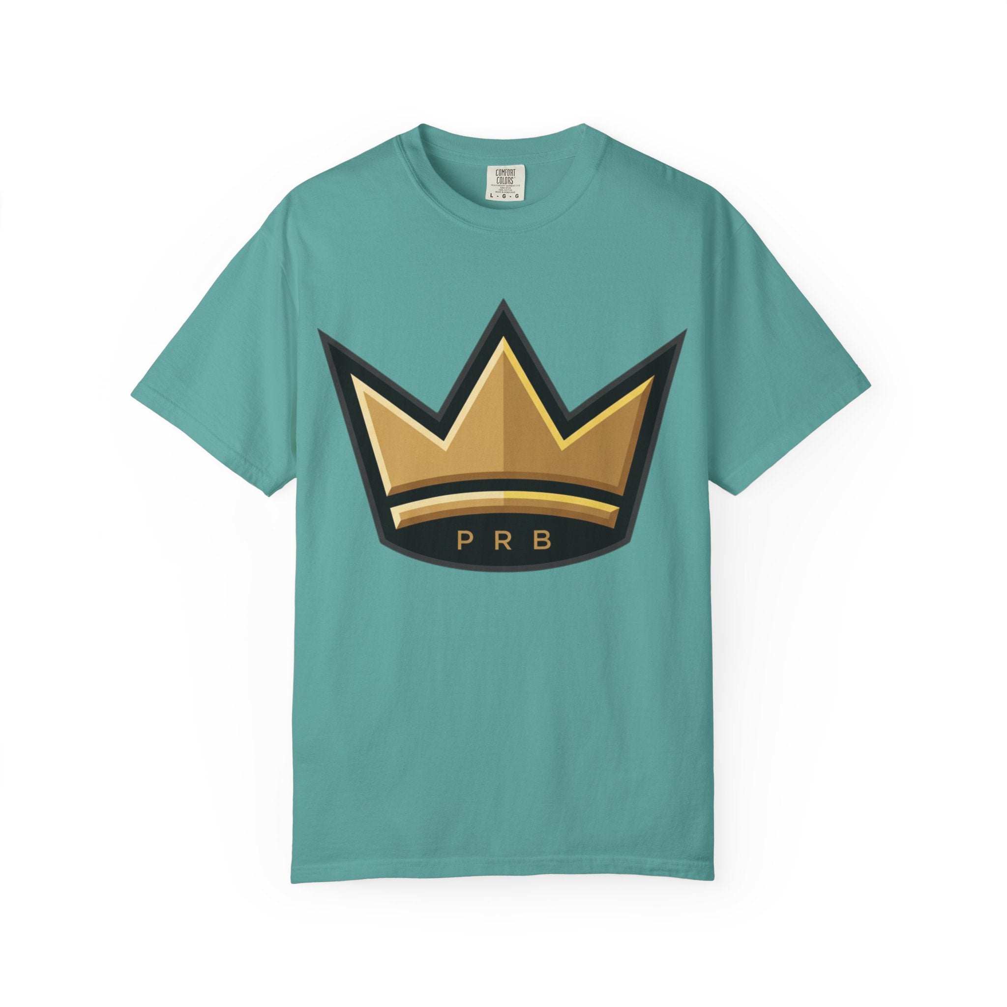 PRB Crown & Cosmos Graphic T-Shirt | Gold Royal Crest & Celestial Back by Printify