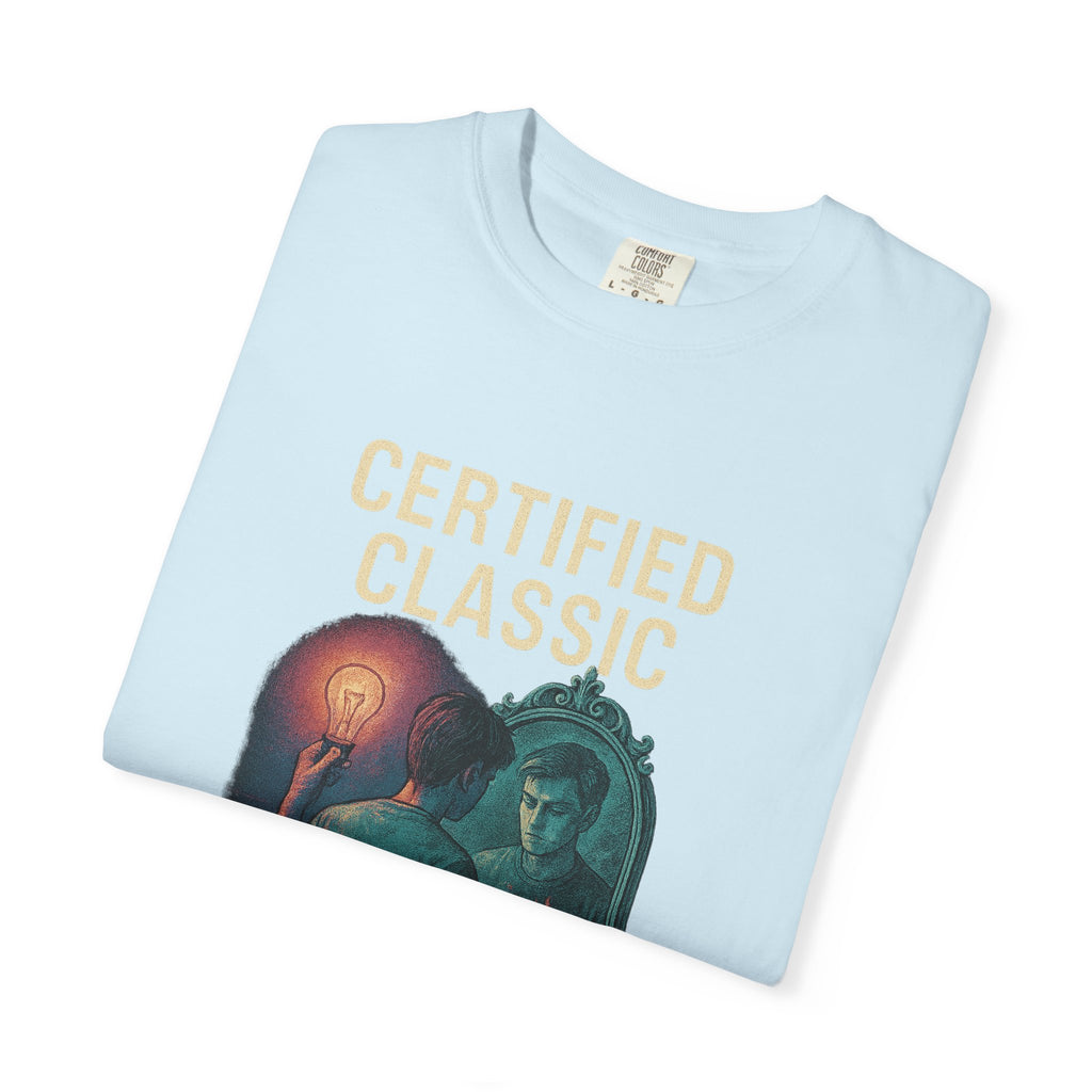 PRB Certified Classic Mirror Illustration T-shirt | Retro Mystic Artwork by Power Runs Black