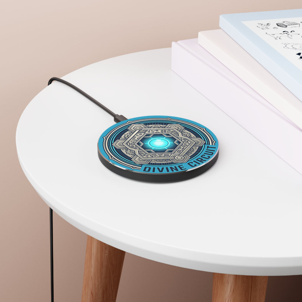 Power Runs Black PRB The Core Age Divine Circuit Wireless Charger — Sci‑Fi Geometric Qi Fast Charger by Power Runs Black