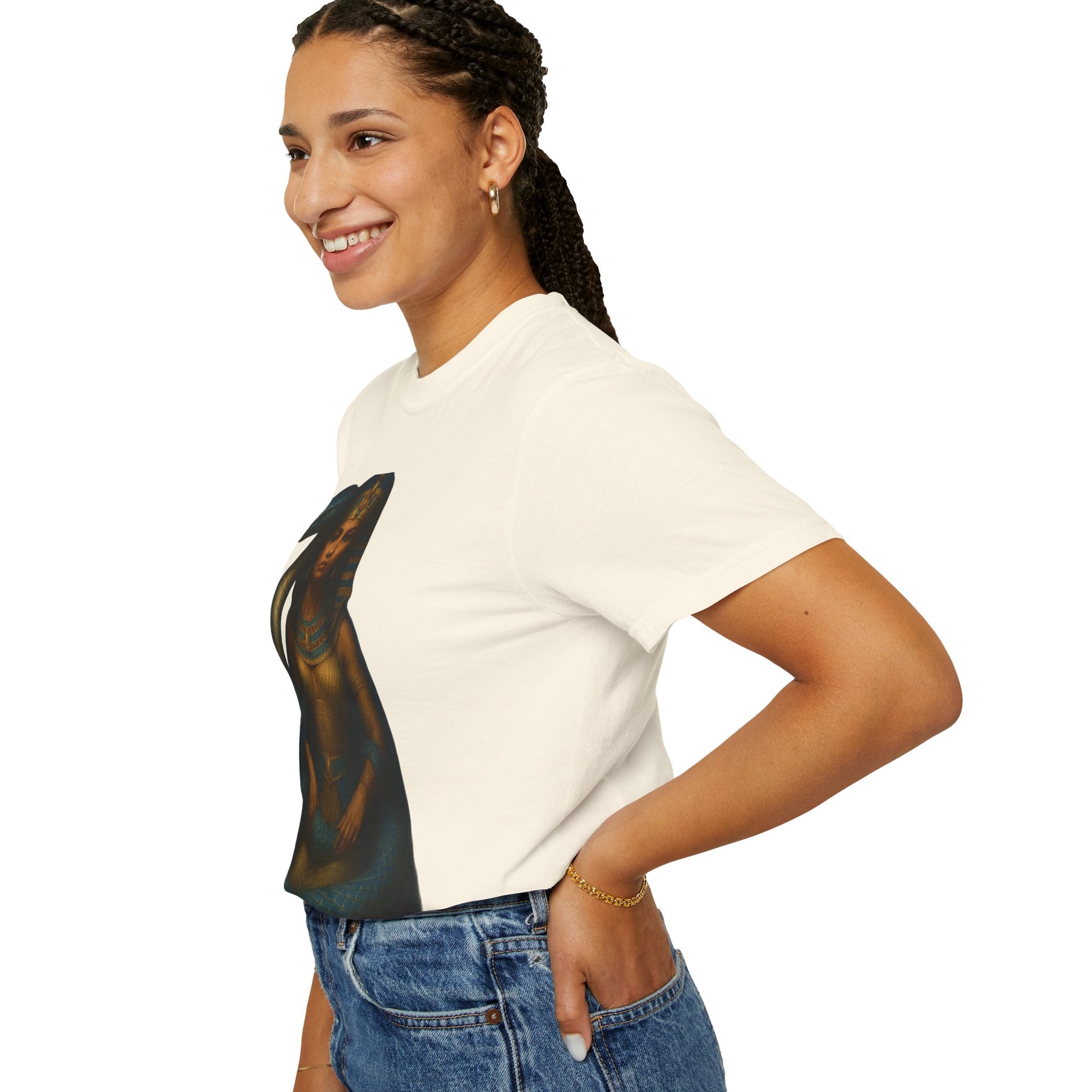 PRB Egyptian Goddess with Snake T-Shirt | Pharaoh Serpent Art Tee by Power Runs Black