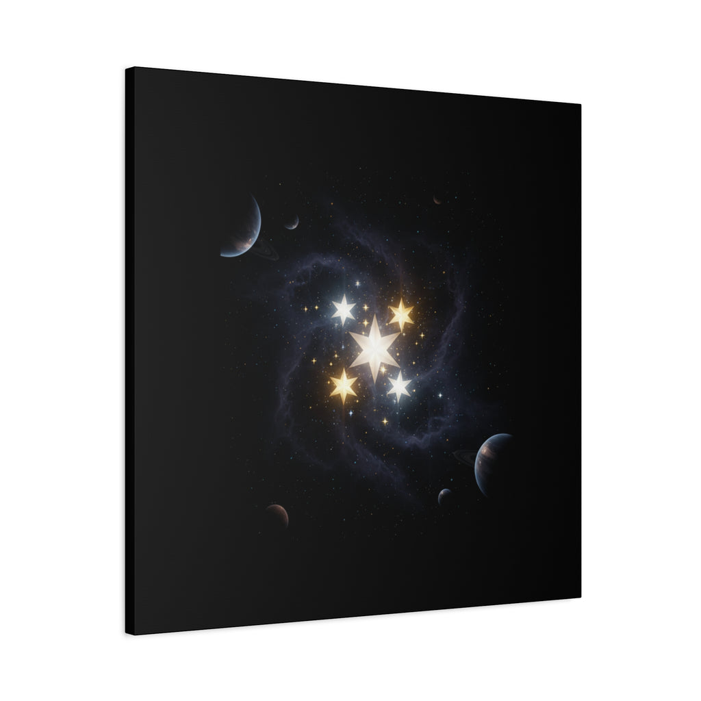PRB Celestial Star Cluster Matte Canvas Print — Cosmic Planets Wall Art by Printify
