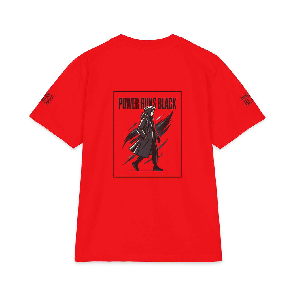 Power Runs Black Graphic T-Shirt — Bold Monochrome Streetwear by Printify