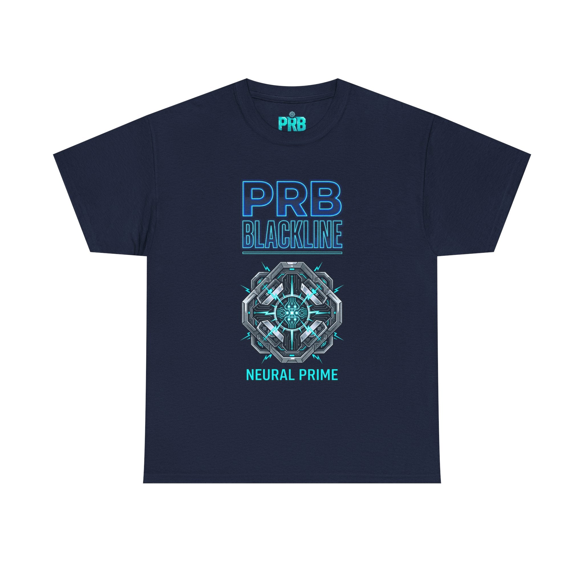 PRB Blackline Neural Prime Tech Tee — Futuristic Sci‑Fi Circuit Graphic T-Shirt by Printify