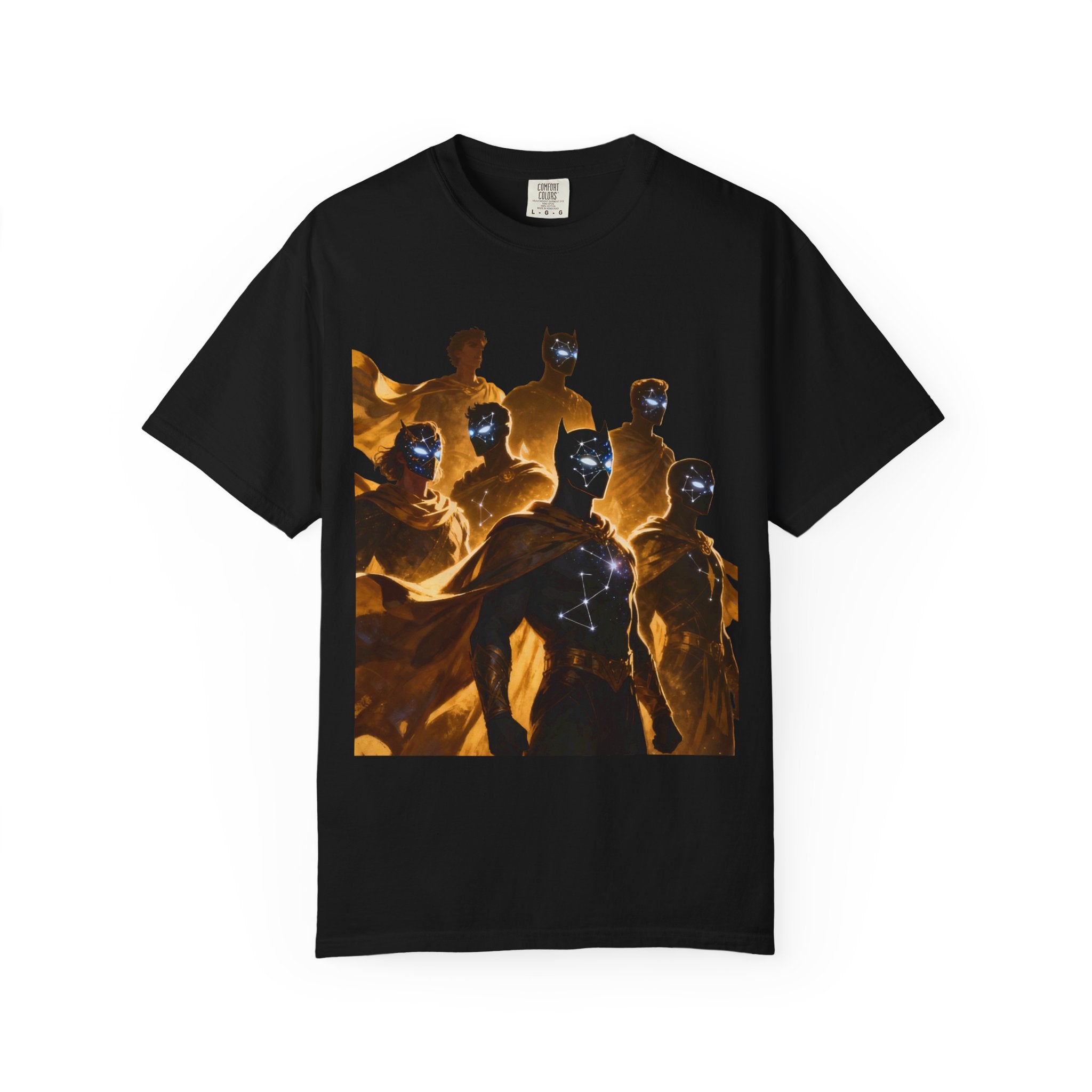 PRB Cosmic Heroes Graphic Tee (Golden Cloaks & Starry Faces) by Power Runs Black