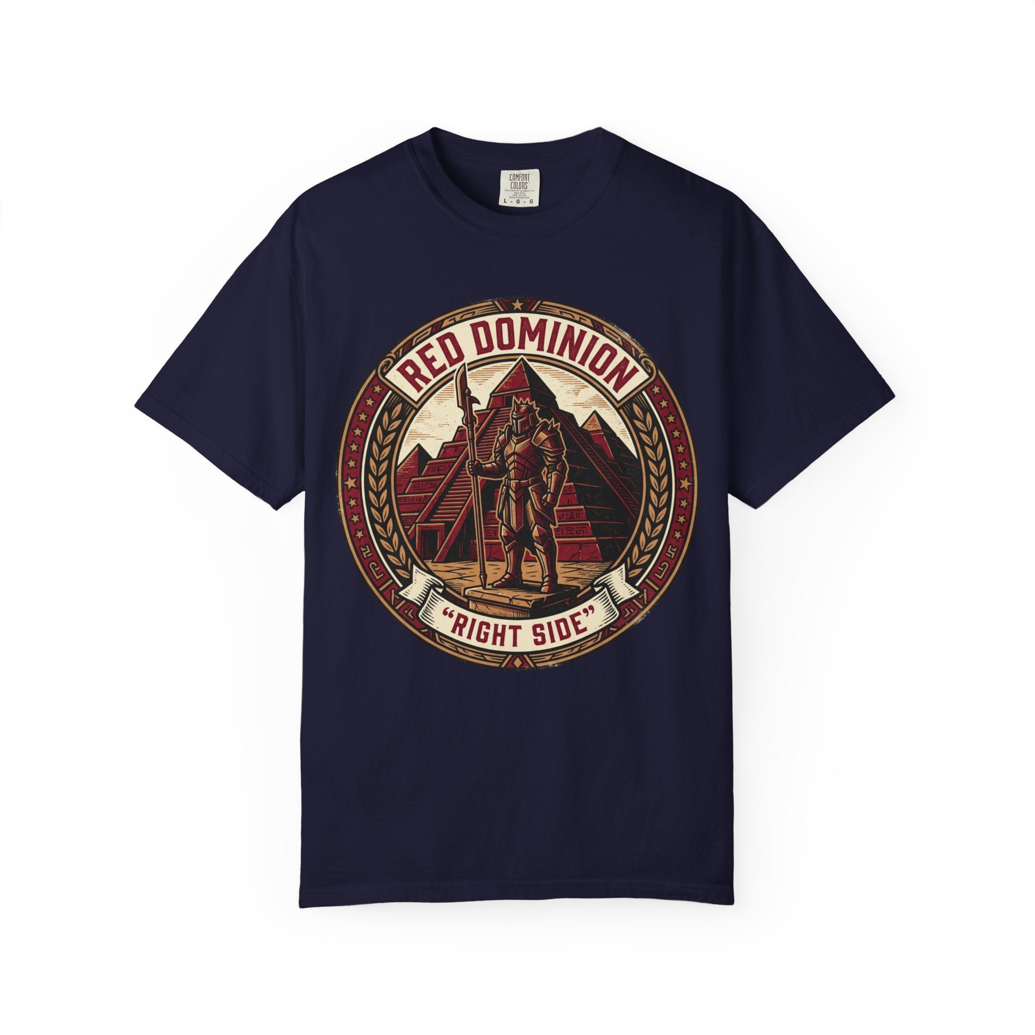 Power Runs Black PRB Red Dominion 'Right Side' Graphic T-Shirt by Printify