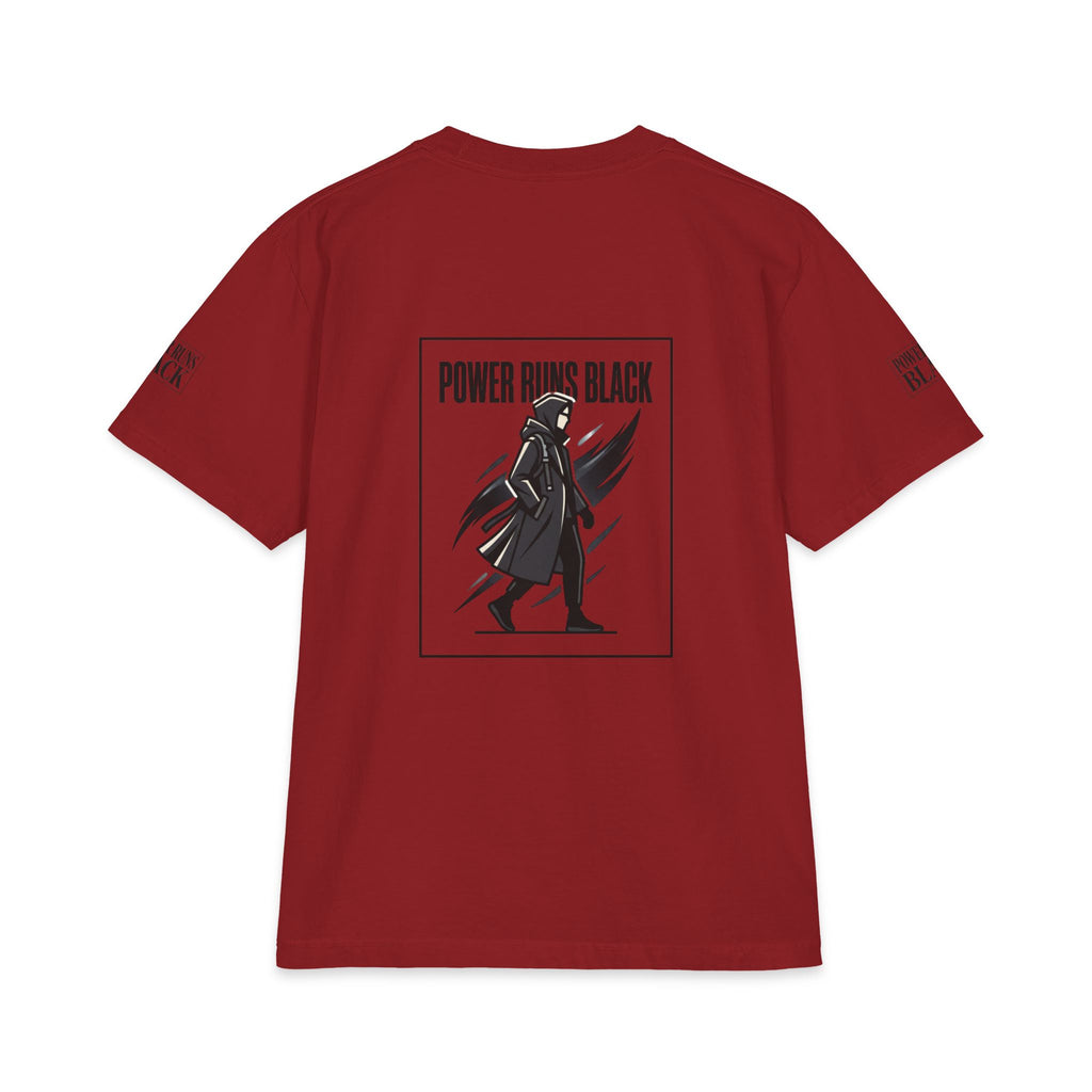 Power Runs Black Graphic T-Shirt — Bold Monochrome Streetwear by Printify