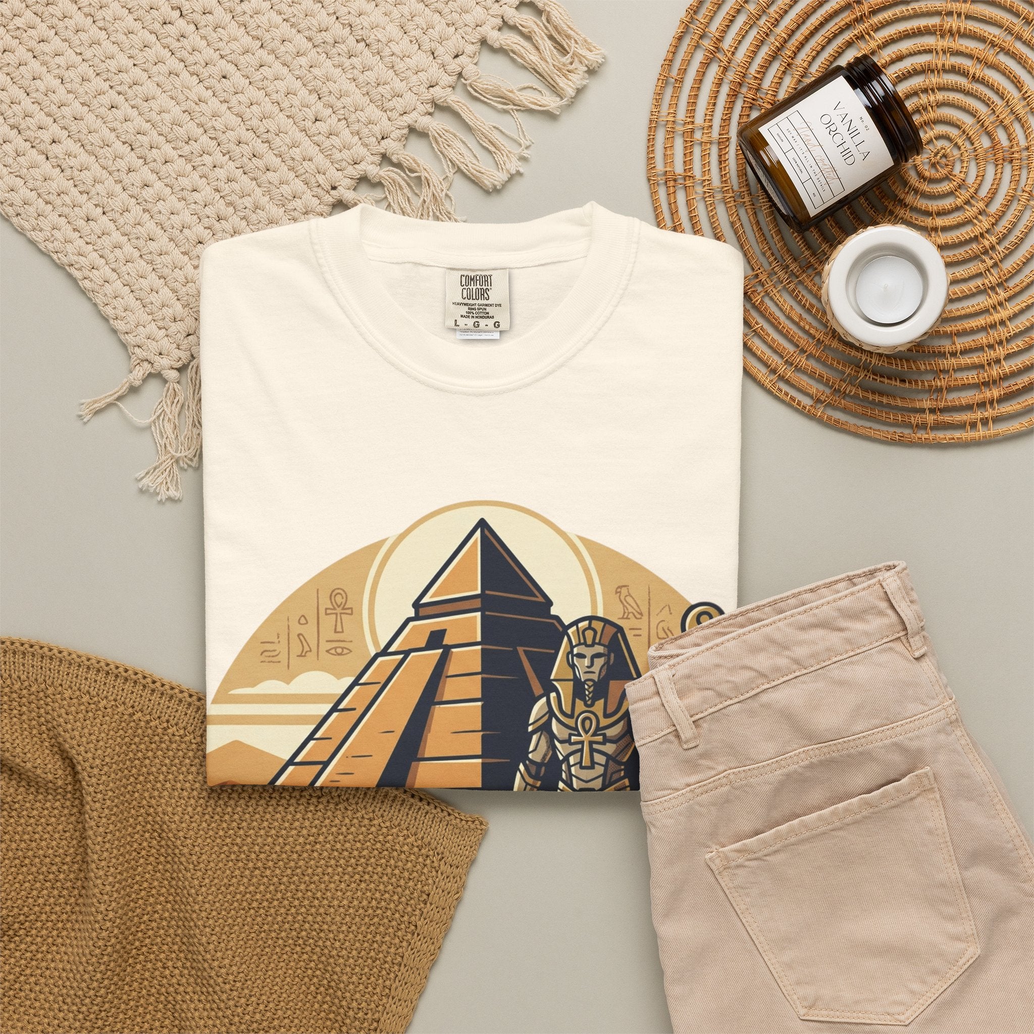 Power Runs Black PRB Guardian Unit T-Shirt — Egyptian Pyramid Sci‑Fi Graphic Tee by Printify