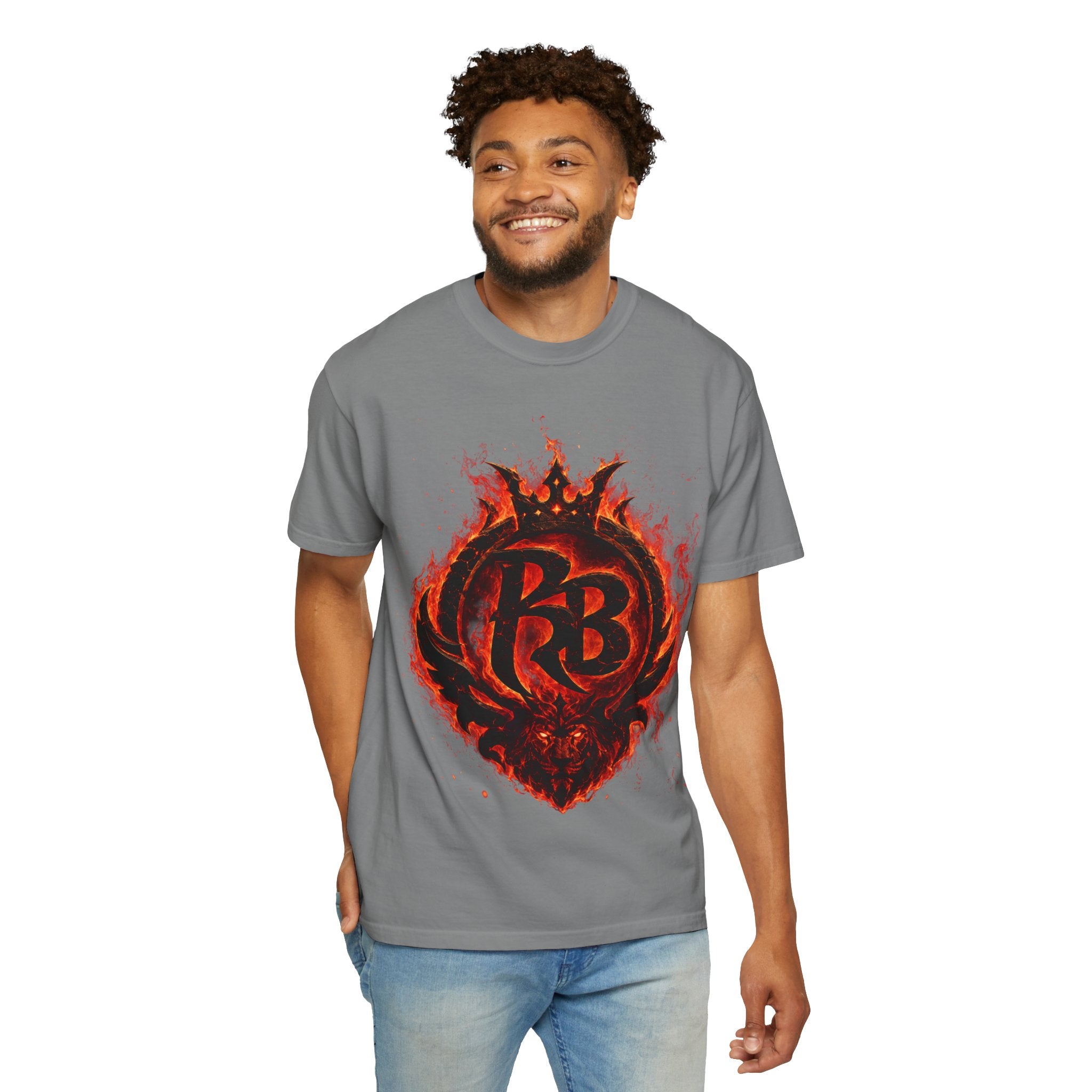 Power Runs Back PRB Flame Logo T-shirt | Fiery Emblem Tee, Grunge Rock Chic by Power Runs Black