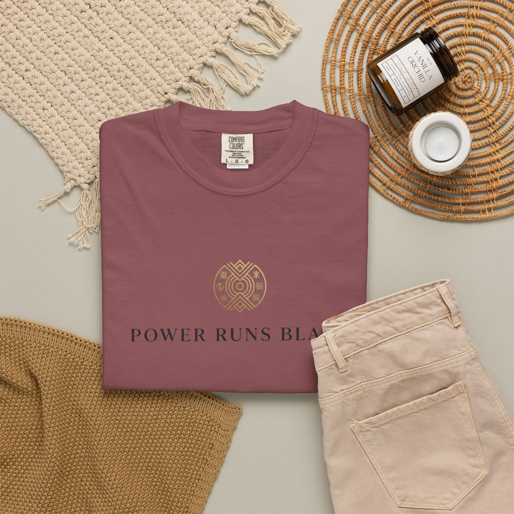Power Runs Black PRB Graphic T-Shirt — Minimal Emblem Tee by Power Runs Black