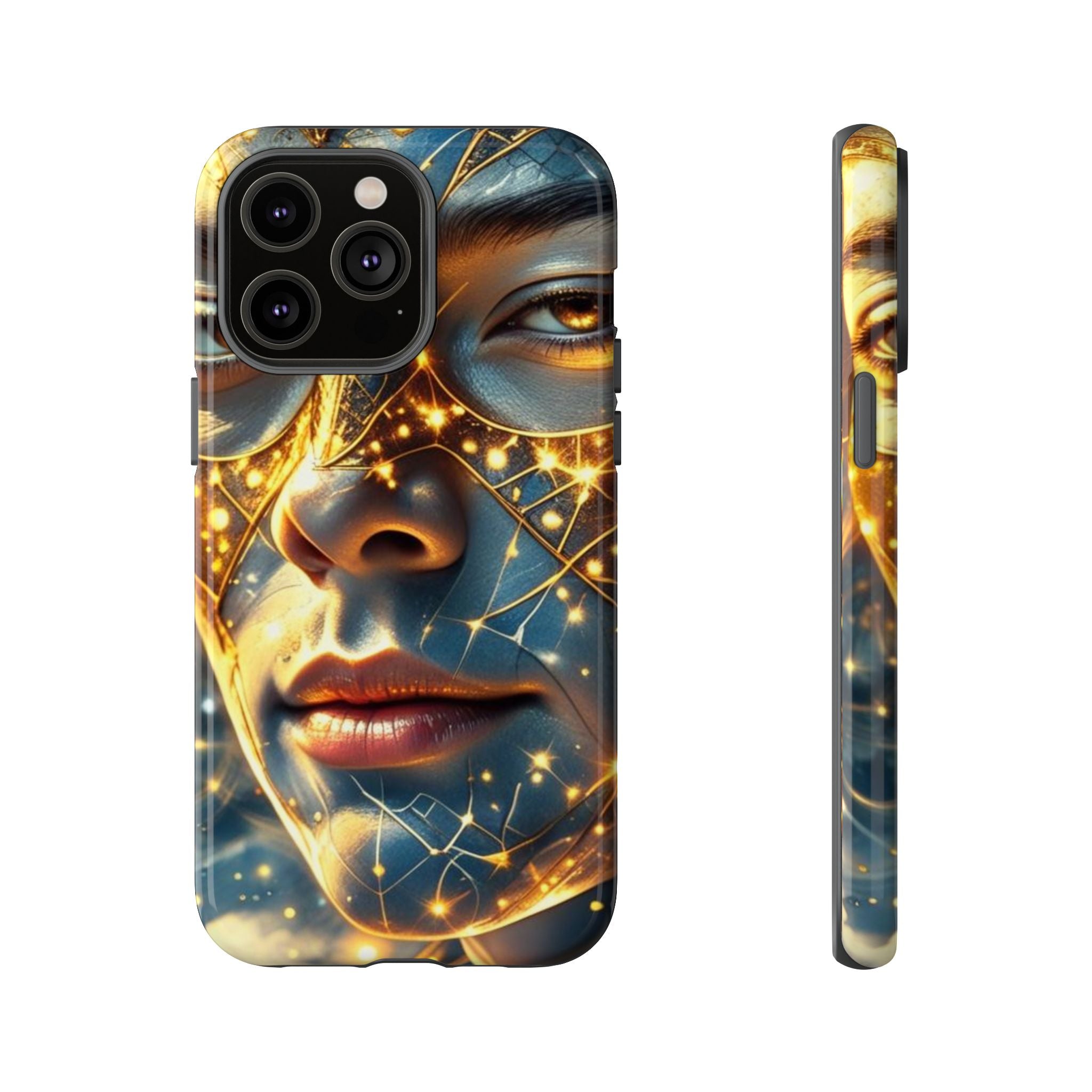 PRB Galactic Portrait Tough Case | Cosmic Face Phone Case, Starry Nebula Design by Printify