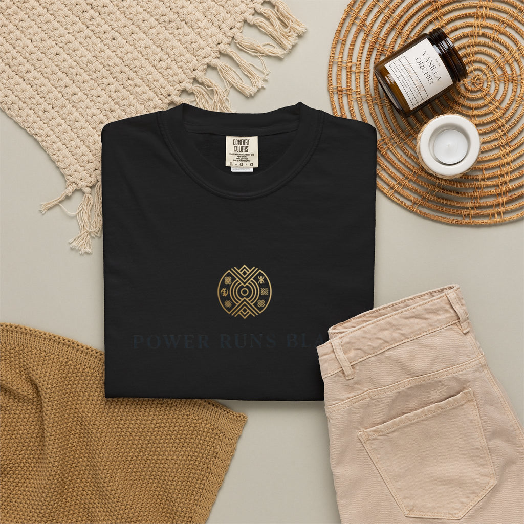 Power Runs Black PRB Graphic T-Shirt — Minimal Emblem Tee by Power Runs Black