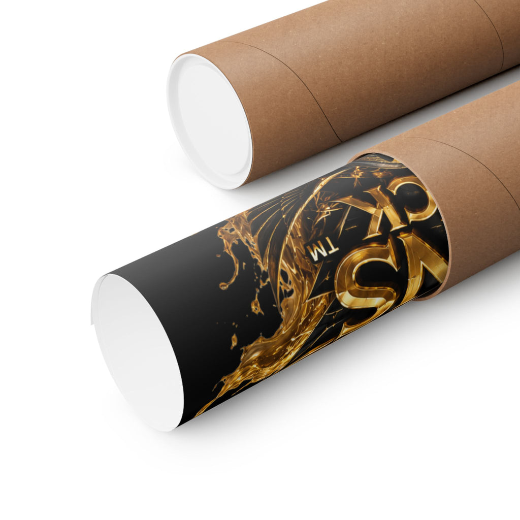 Power Runs Black Matte Poster — Afrocentric Gold Goddess Wall Art by Power Runs Black