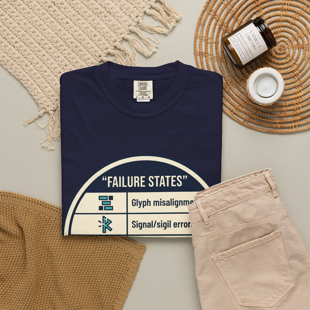 Power Runs Black PRB Failure States T-Shirt — Sci‑Fi Status Badge Graphic Tee by Printify