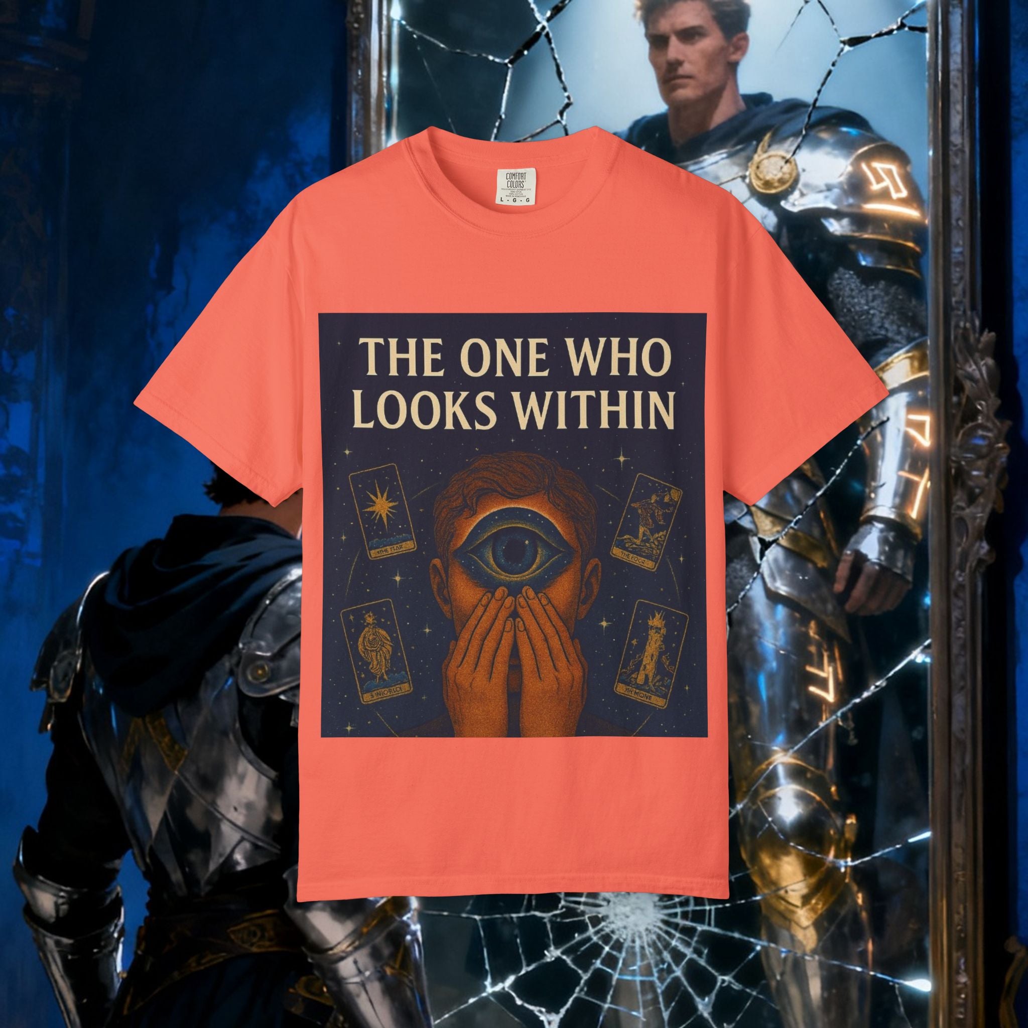 PRB Tarot Eye T-Shirt — "The One Who Looks Within" Mystical Graphic Tee by Power Runs Black