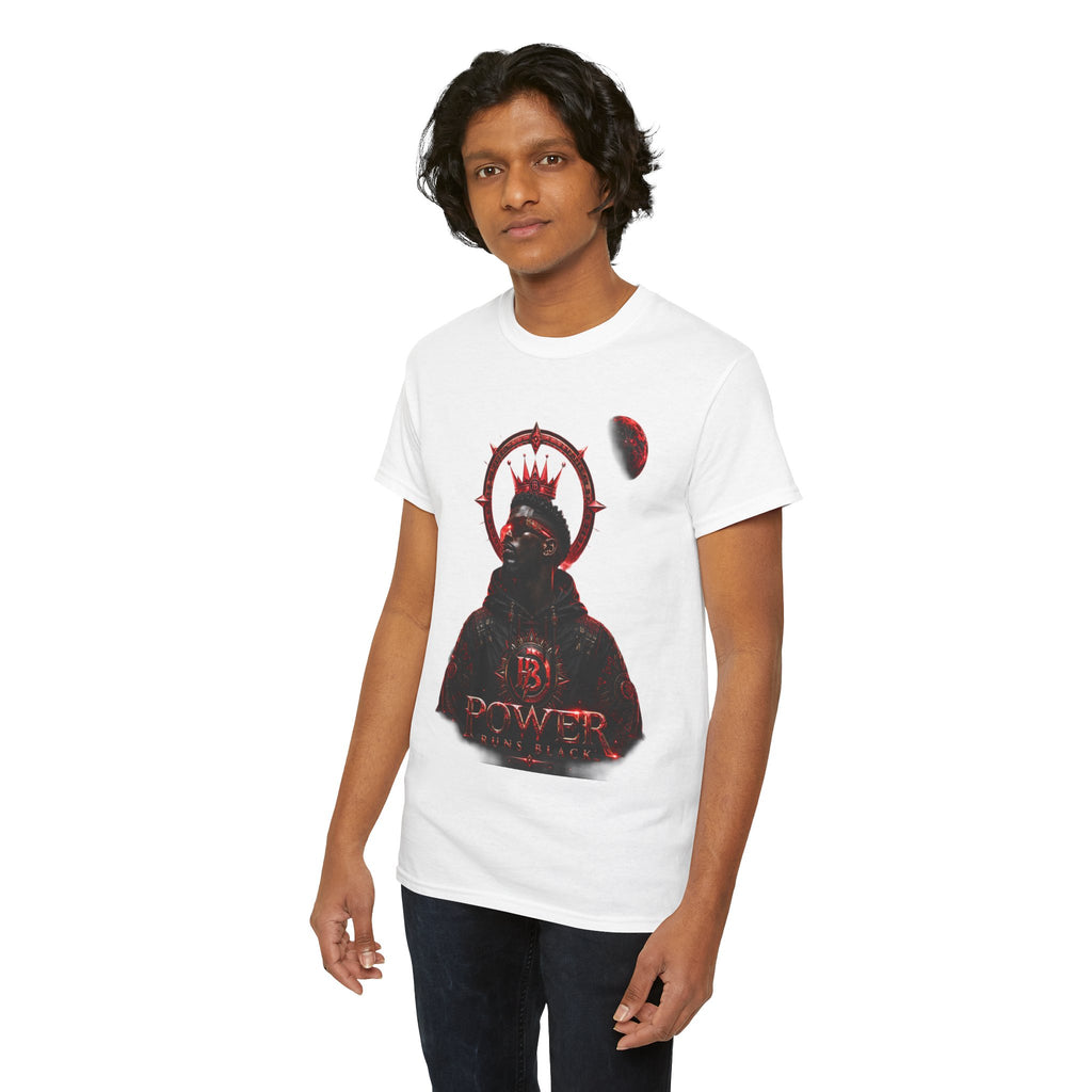 Power Runs Black Red Angel Graphics Tee by Printify