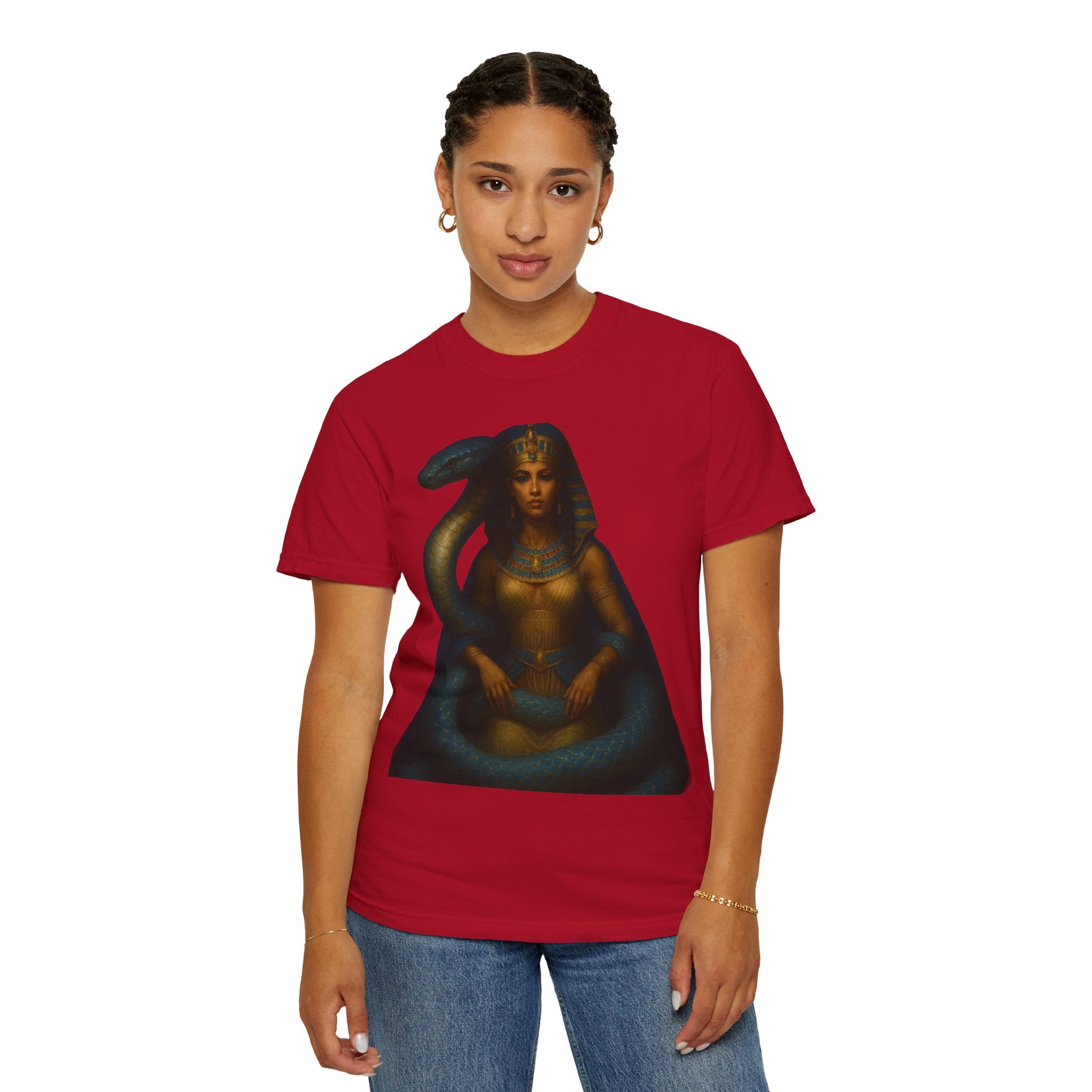 PRB Egyptian Goddess with Snake T-Shirt | Pharaoh Serpent Art Tee by Power Runs Black