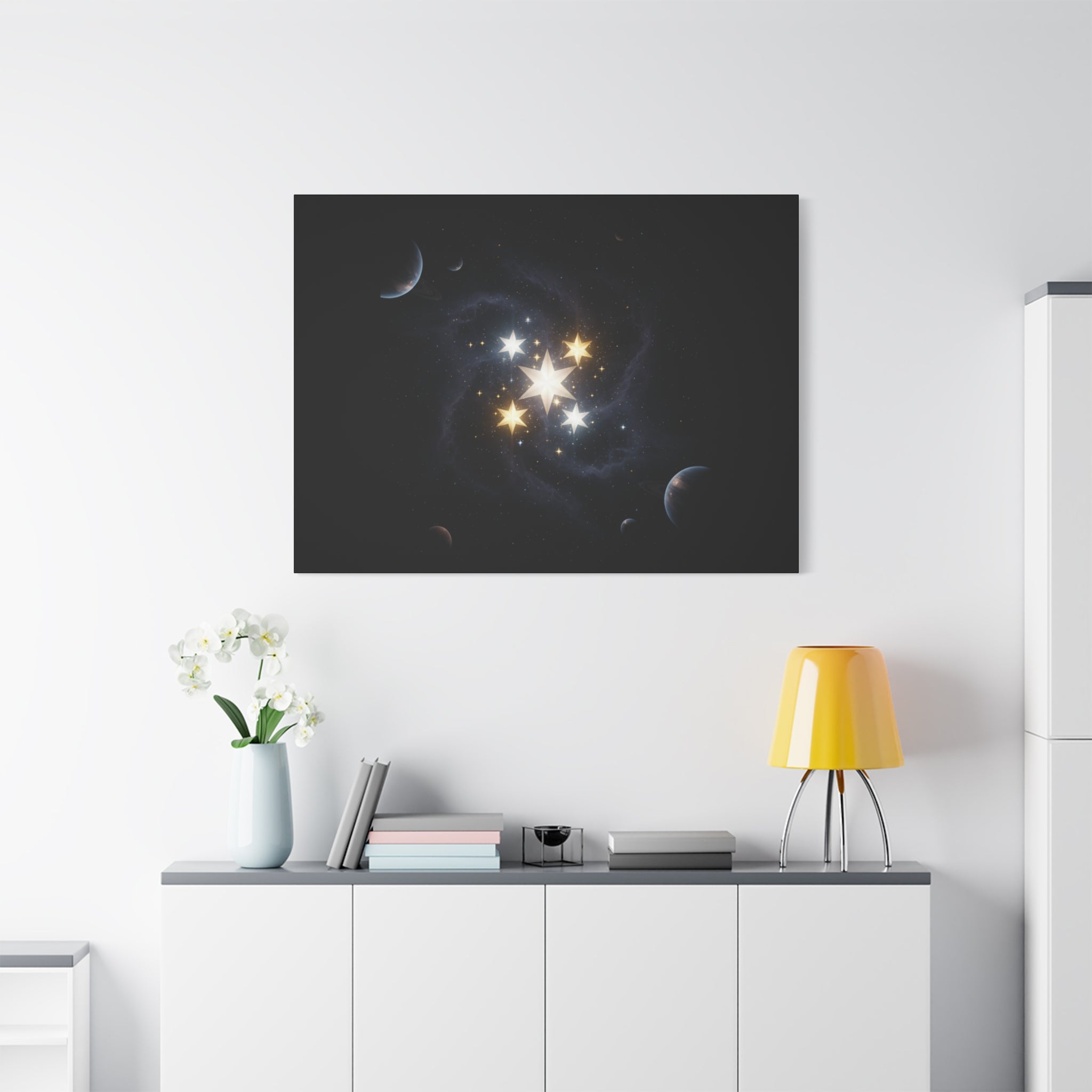 PRB Celestial Star Cluster Matte Canvas Print — Cosmic Planets Wall Art by Printify