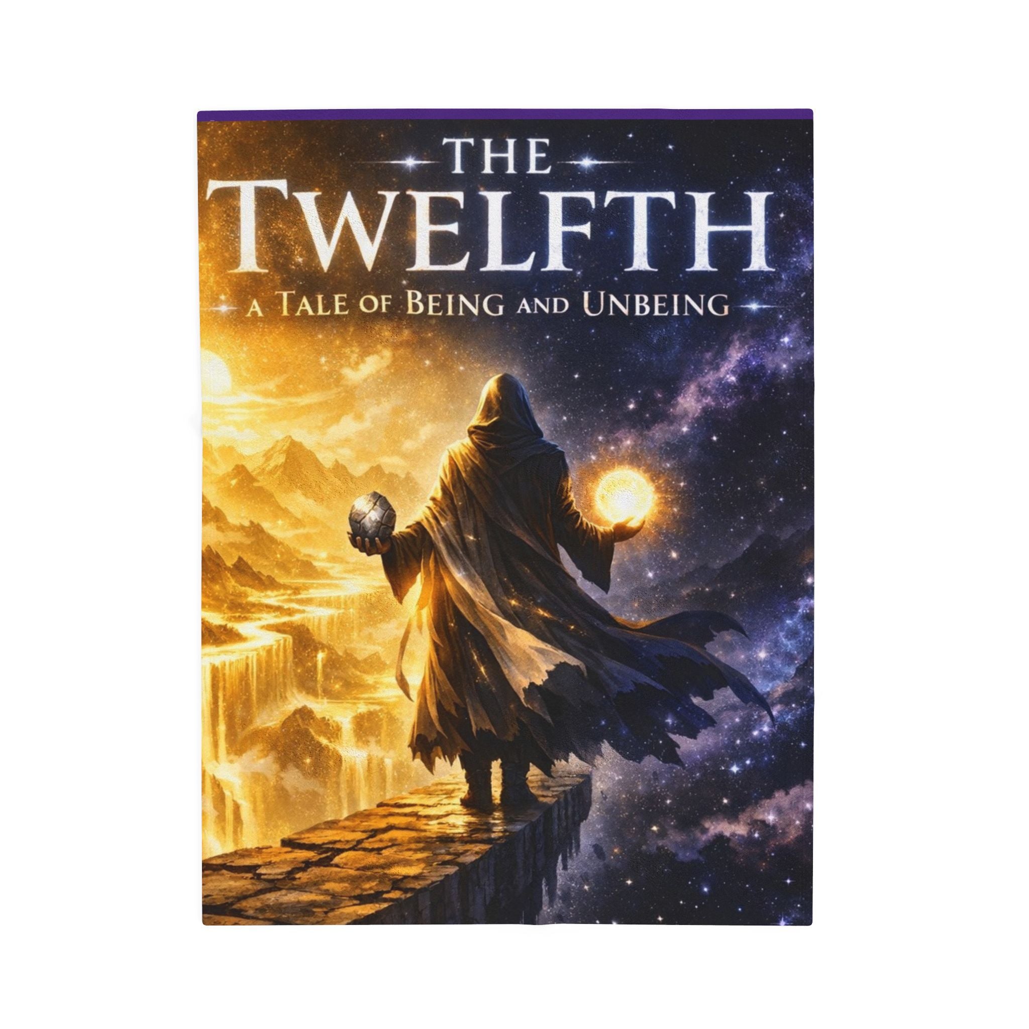 PRB Velveteen Plush Blanket — 'The Twelfth: A Tale of Being and Unbeing' Fantasy Book Cover Throw by Printify