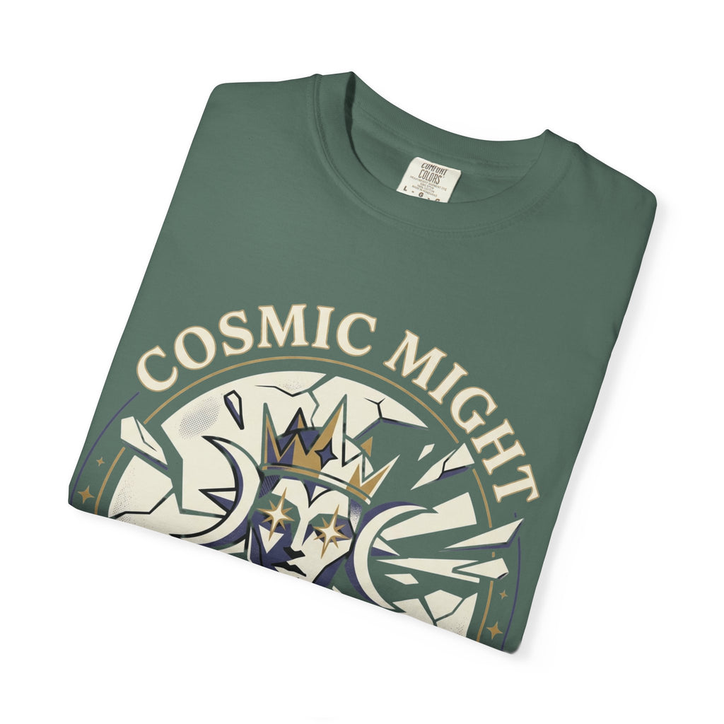 PRB Starforged Flex Cosmic Might Unleashed Graphic T-Shirt — 'Cosmic Might Unleashed' Vintage Astro King Tee by Power Runs Black