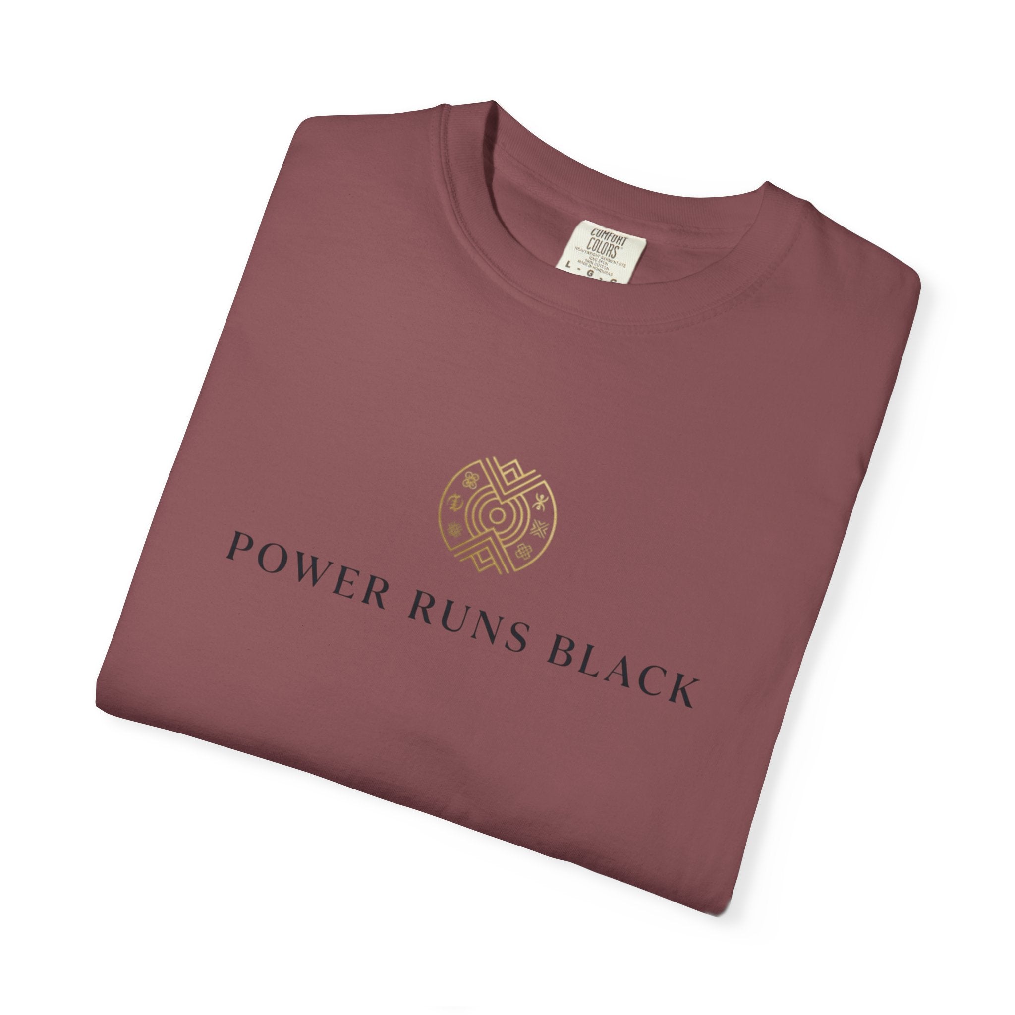 Power Runs Black PRB Graphic T-Shirt — Minimal Emblem Tee by Power Runs Black