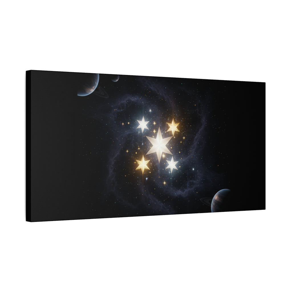 PRB Celestial Star Cluster Matte Canvas Print — Cosmic Planets Wall Art by Printify