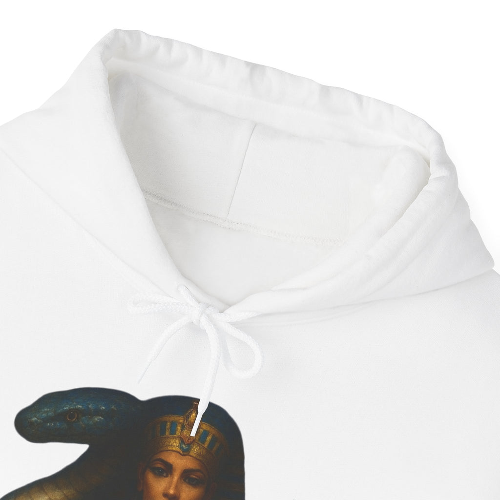 PRB Egyptian Goddess Portrait Hoodie | Serpent Headdress, Ancient Queen Art by Power Runs Black