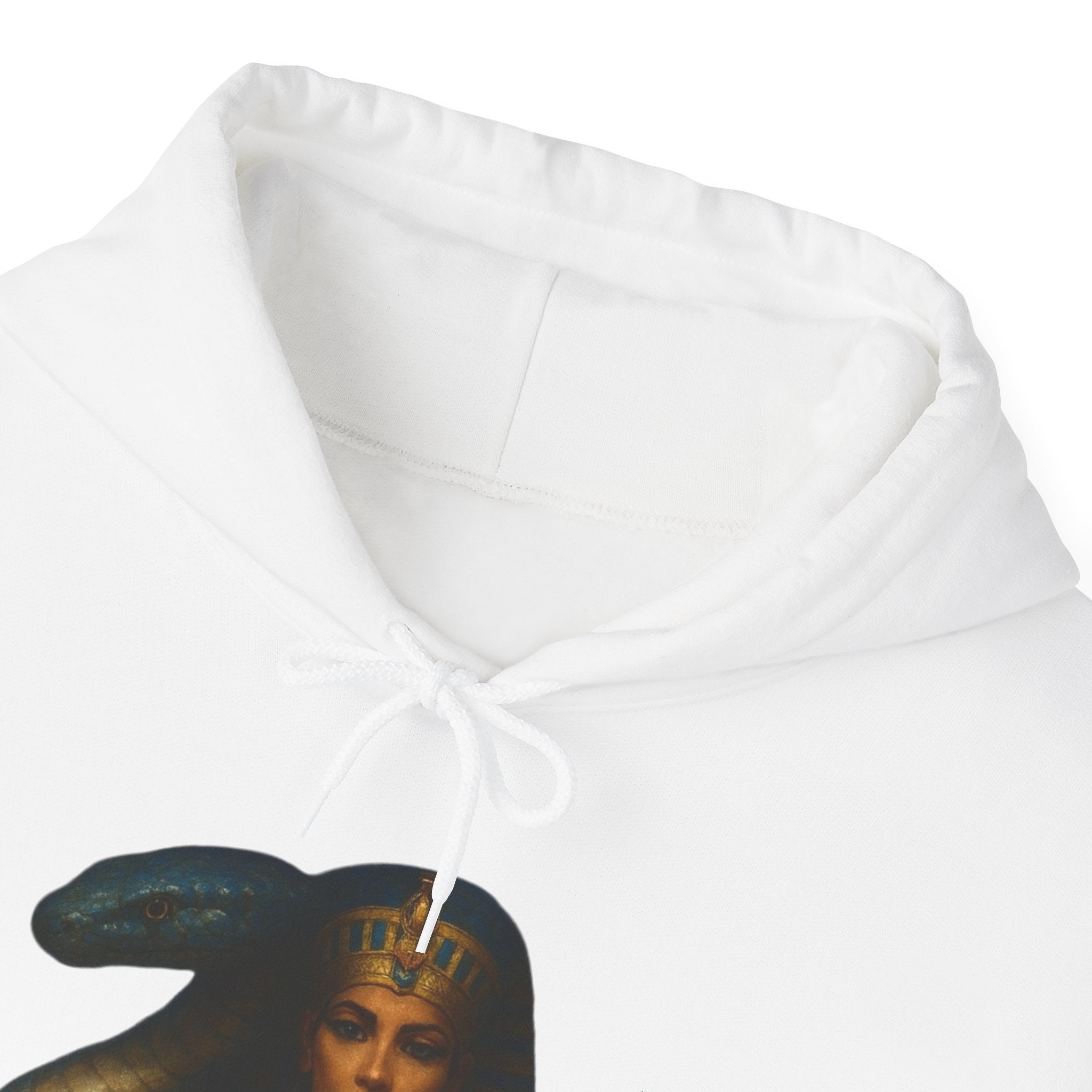 PRB Egyptian Goddess Portrait Hoodie | Serpent Headdress, Ancient Queen Art by Power Runs Black