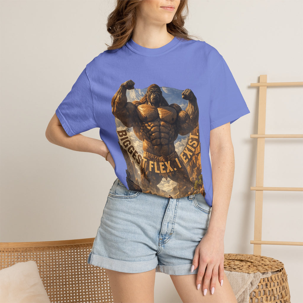 PRB Biggest Flex I Exist T-Shirt — Funny Muscle Gorilla Graphic Tee by Power Runs Black
