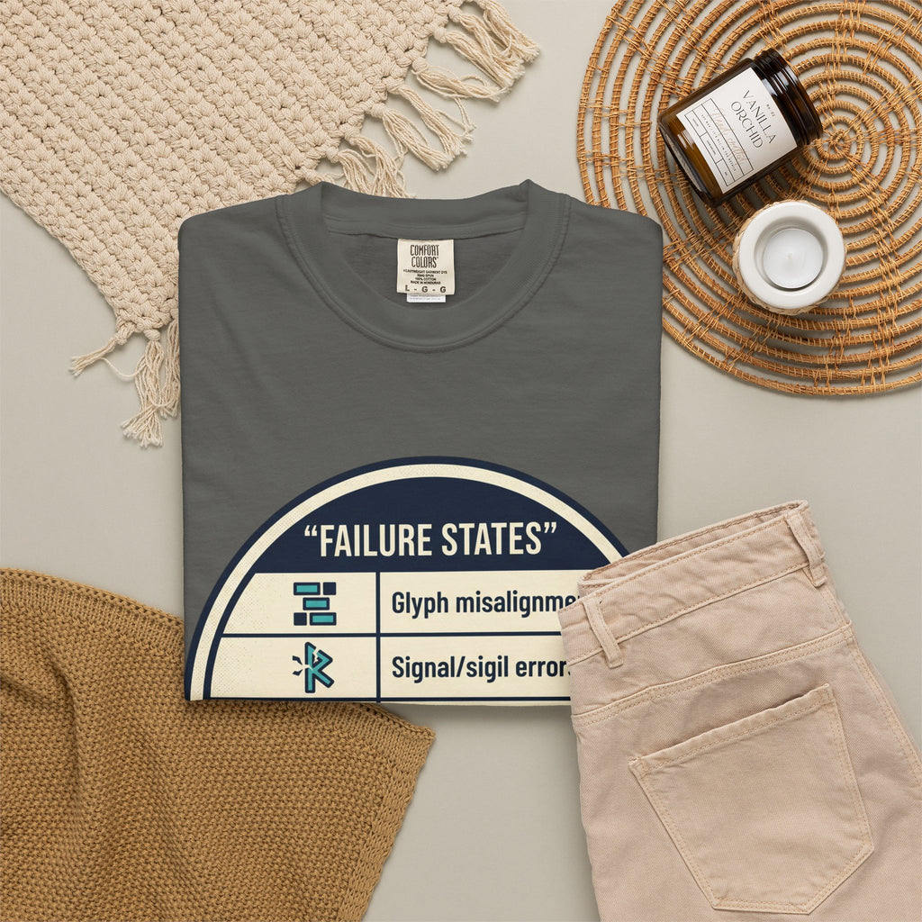 Power Runs Black PRB Failure States T-Shirt — Sci‑Fi Status Badge Graphic Tee by Power Runs Black
