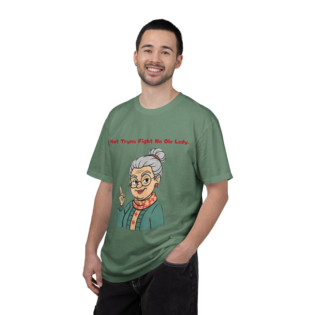 PRB Not Tryna Fight No Ole Lady T-shirt | Funny Grandma Graphic Tee by Power Runs Black