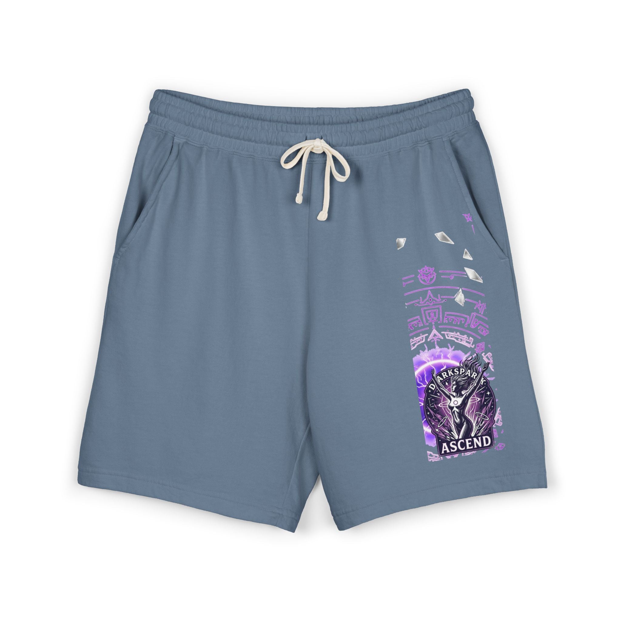 Power Runs Black PRB Ascend Graphic Sweat Shorts — Light Fleece Athletic Lounge Shorts by Power Runs Black