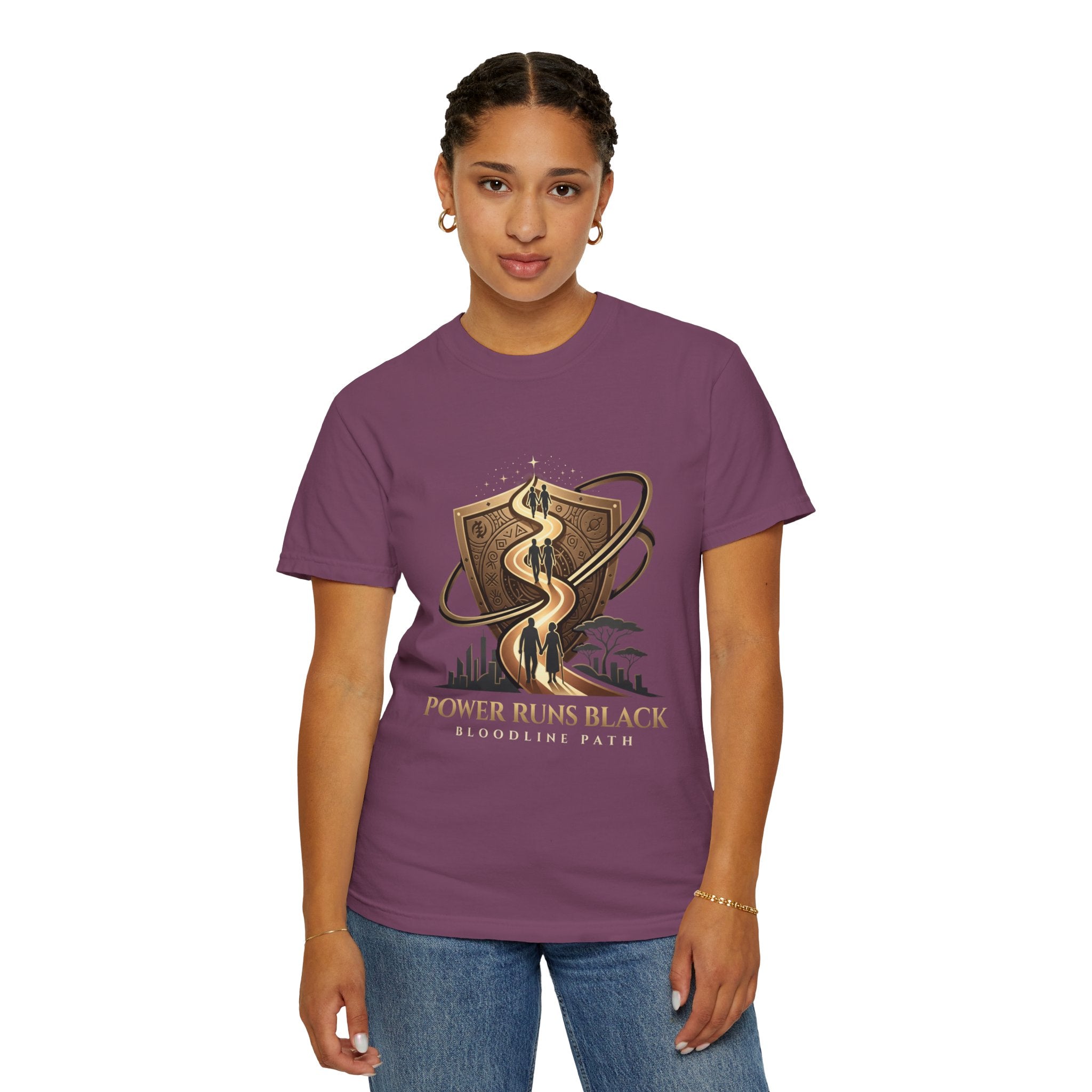 PRB Shield City Skyline Graphic T-Shirt | Serpent Emblem Streetwear Tee by Printify