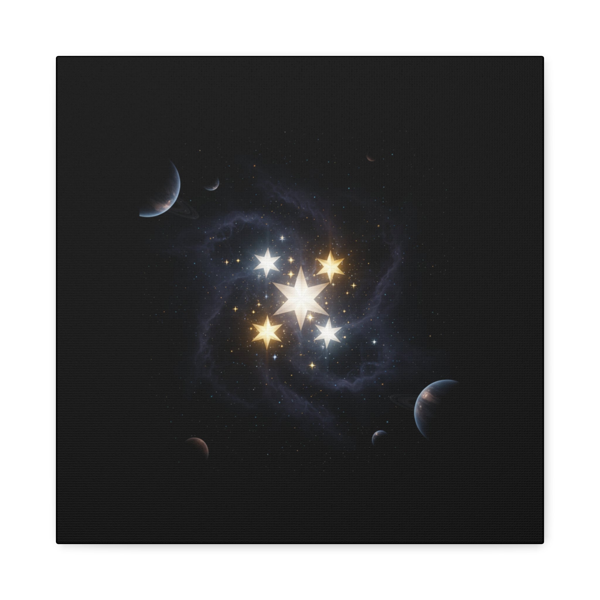 Power Runs Black PRB Glowing Star Constellation Canvas by Power Runs Black