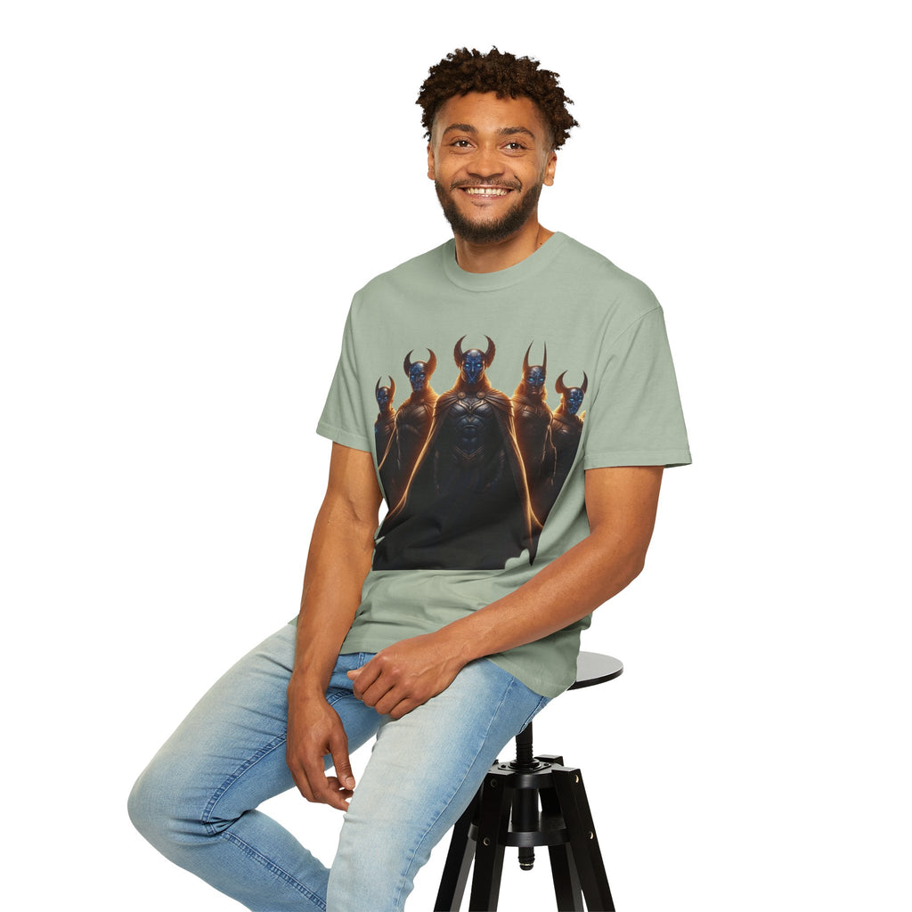 Power Runs Black PRB Dark Legion Graphic T-Shirt — Horned Warriors Fantasy Tee by Power Runs Black