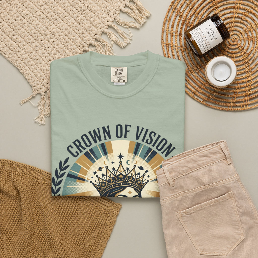 Power Runs Black Crown of Vision T-Shirt — Vintage Inspirational Graphic Tee by Printify