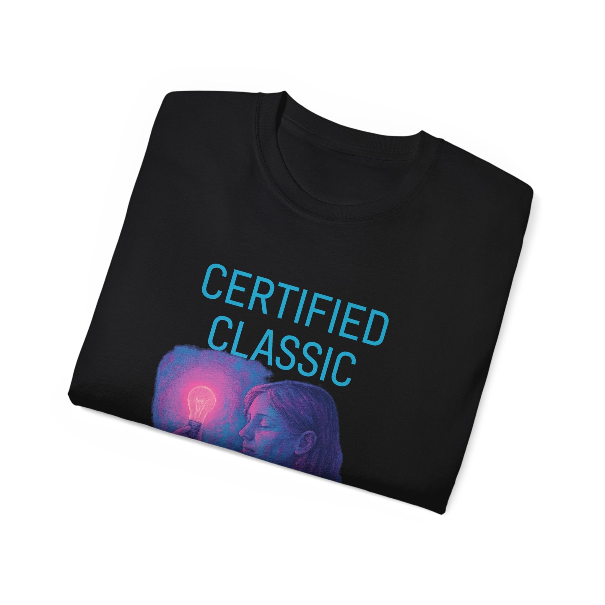 PRB Certified Classic portrait tee | Retro portrait holding light by Power Runs Black