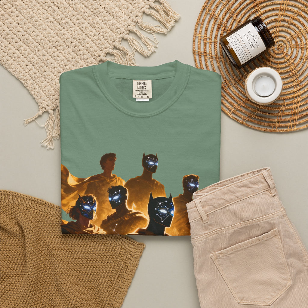 PRB Cosmic Heroes Graphic Tee (Golden Cloaks & Starry Faces) by Power Runs Black