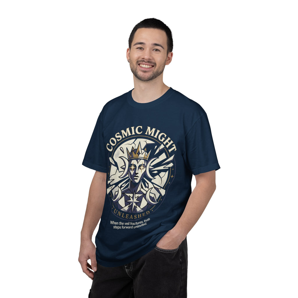 PRB Starforged Flex Cosmic Might Unleashed Graphic T-Shirt — 'Cosmic Might Unleashed' Vintage Astro King Tee by Power Runs Black