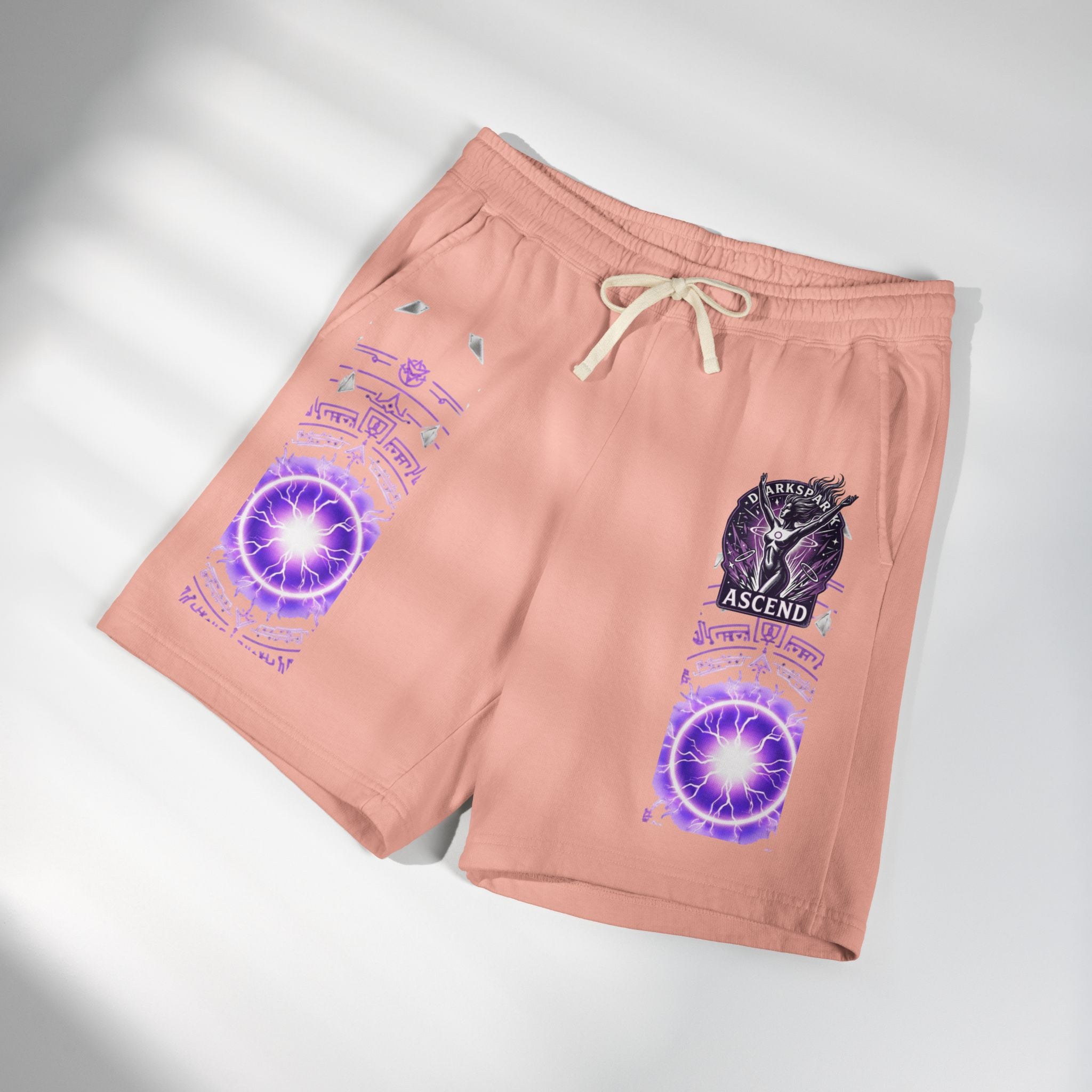 Power Runs Black PRB Ascend Graphic Sweat Shorts — Light Fleece Athletic Lounge Shorts by Printify