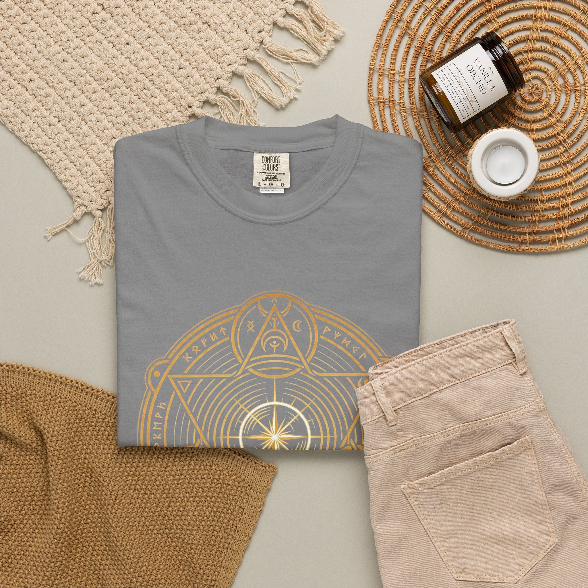 Power Runs Black PRB — Veyra Kain Geometric Sigil Tee with “Too Much Becomes Ruin” Graphic T-Shirt by Printify