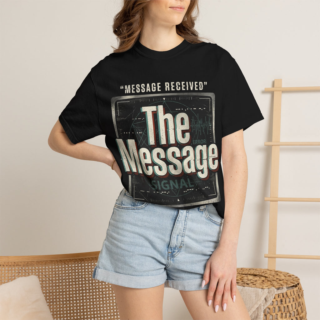 Power Runs Black PRB The Message Signal T-Shirt — Retro Graphic Tee with 'Message Received' Design by Power Runs Black