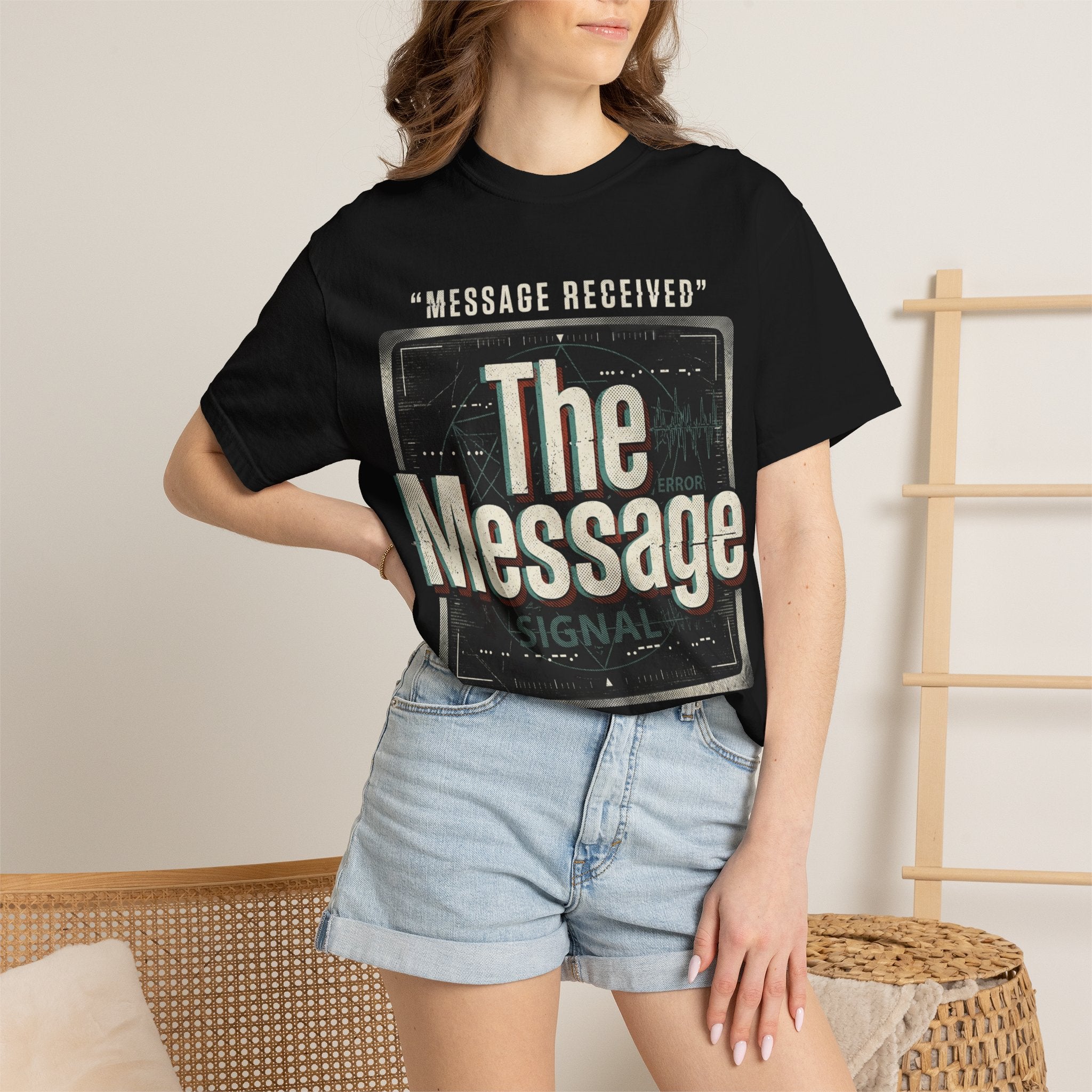 Power Runs Black PRB The Message Signal T-Shirt — Retro Graphic Tee with 'Message Received' Design by Power Runs Black