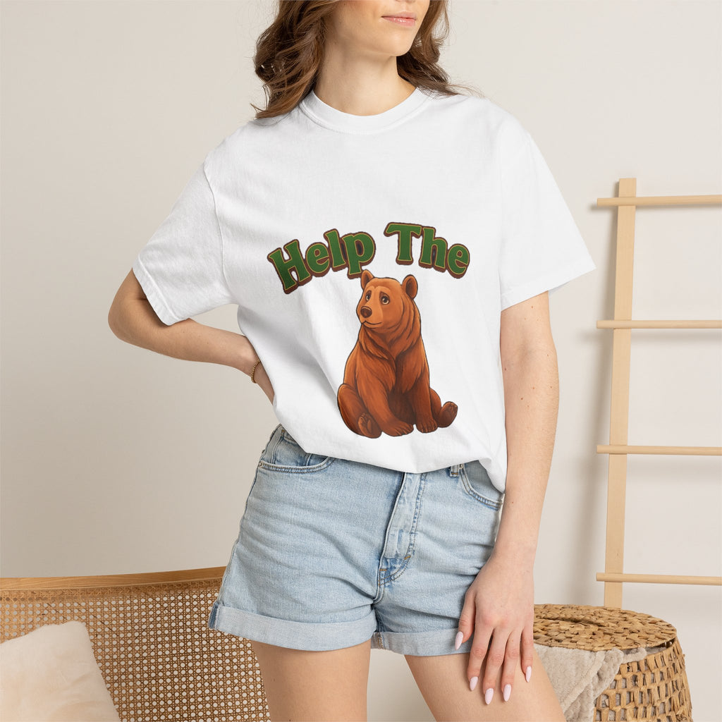 PRB Help The Bear T-shirt | Cute Sitting Bear Illustration by Printify