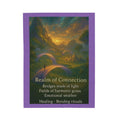 PRB Realm of Connection velveteen plush blanket | ethereal landscape, light bridges, healing text by Power Runs Black