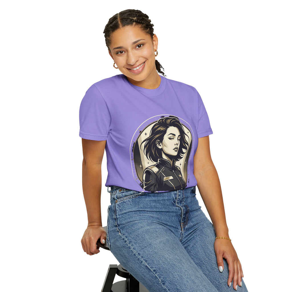 Power Runs Black Retro Space Captain Portrait T-Shirt — 'Fearless Commander' Graphic Tee by Power Runs Black