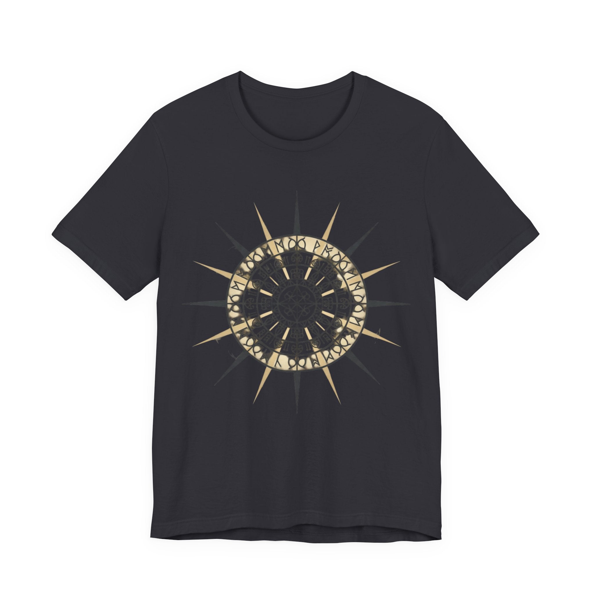 PRB Compass Rose Mandala Tee — Nautical Compass Graphic Shirt by Power Runs Black