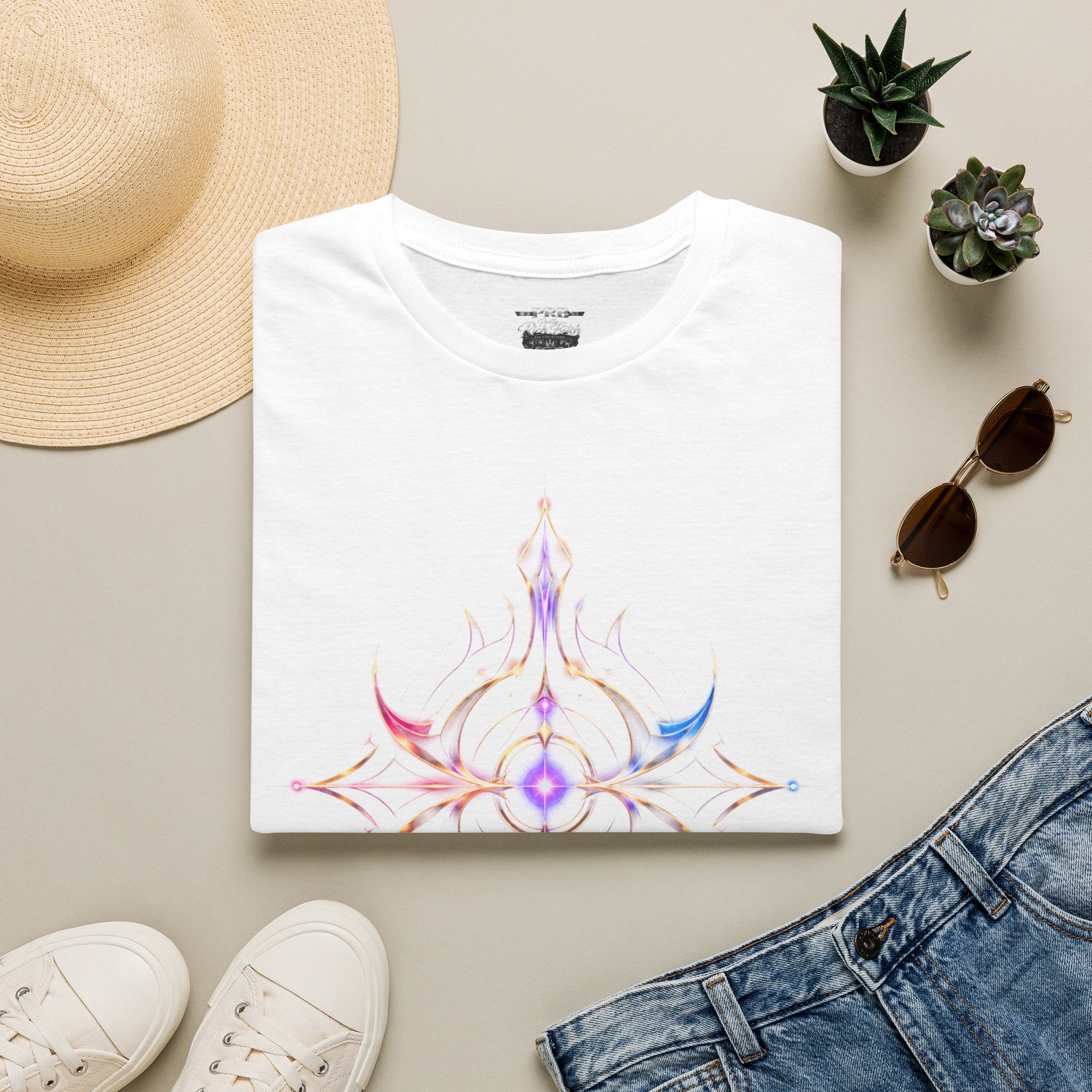 Power Runs Black PRB Pretty Rich Bitch The Collection Mystic Mandala Tee — Subtle Pastel Spiritual Graphic T-Shirt by Printify