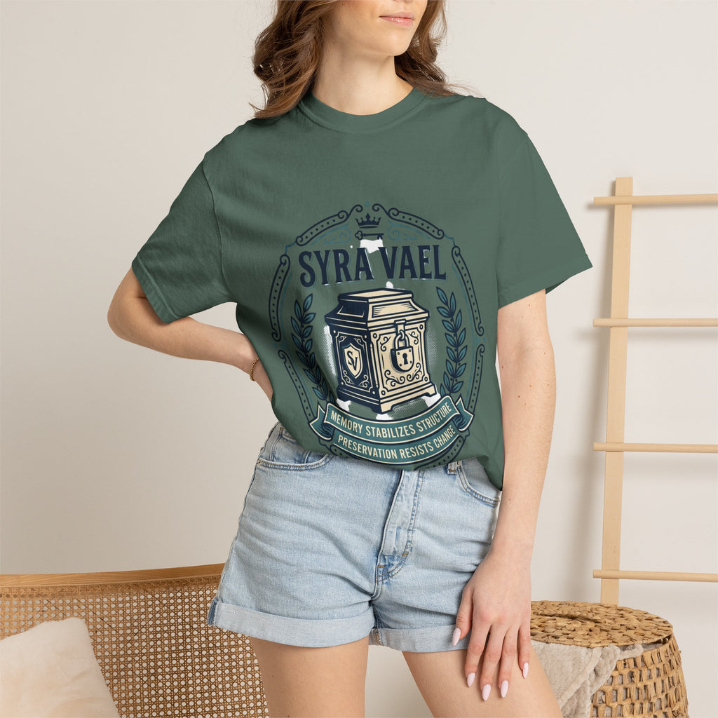 Power Runs Black PRB — Syra Vael Vintage Crest Tee by Power Runs Black