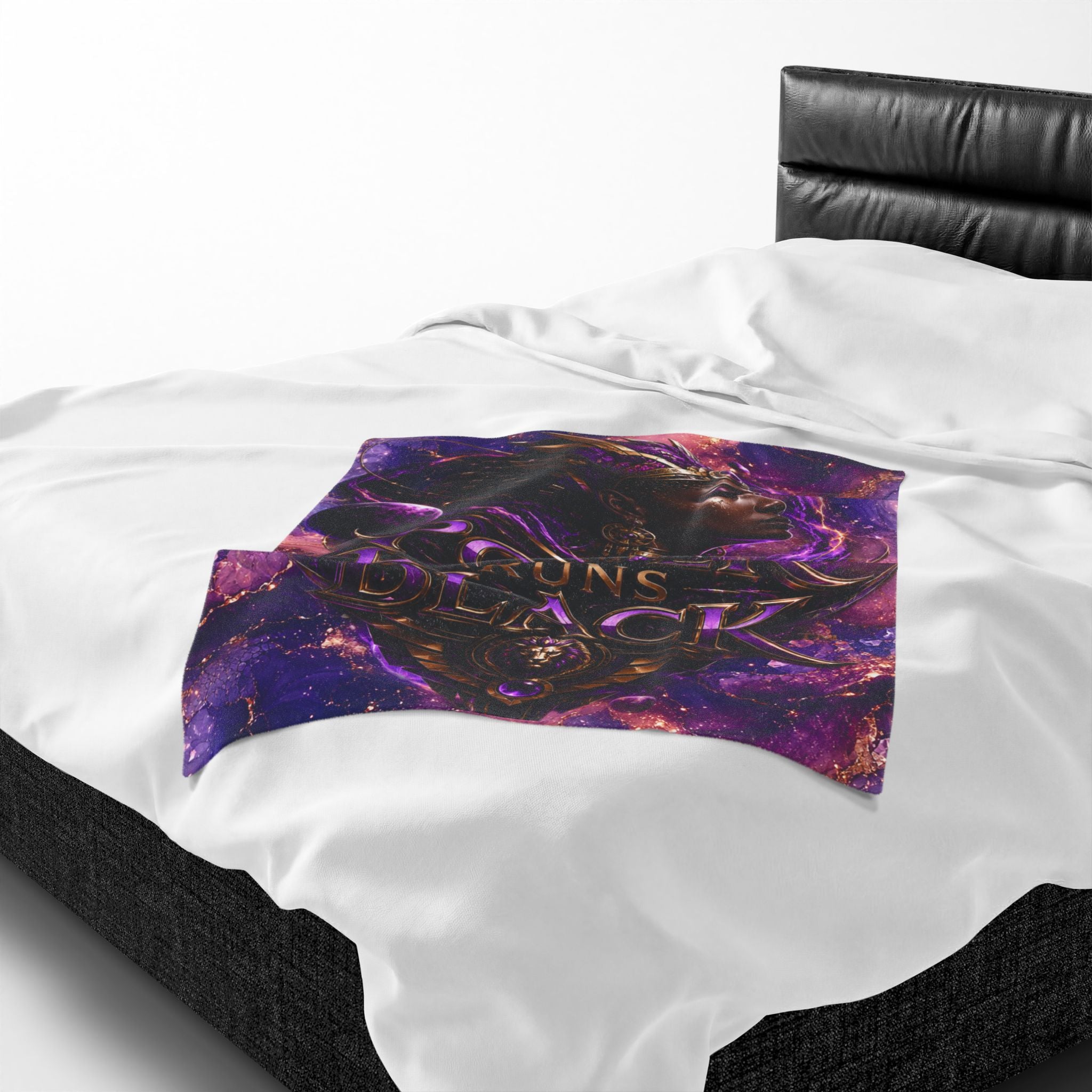 Power Runs Black Velveteen Plush Blanket - "Power Runs Black" Inspirational Afrocentric Throw Blanket by Power Runs Black